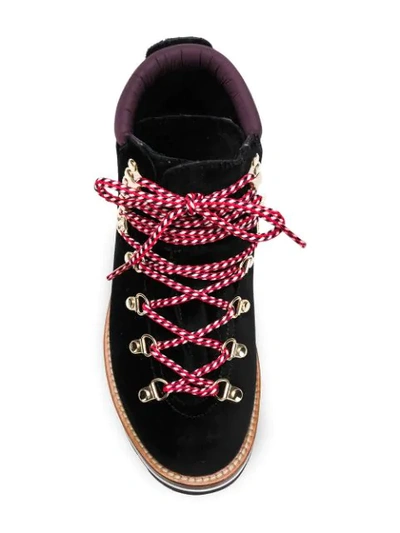 Shop Moncler Lace Up Ankle Boots In Nero