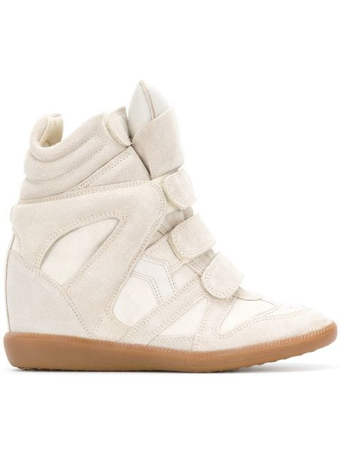 Isabel Marant Étoile Bekett Leather And Suede Sneakers In Neutrals |  ModeSens