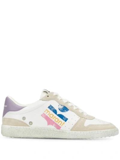 Shop Isabel Marant Bulian Suede Sneakers In White