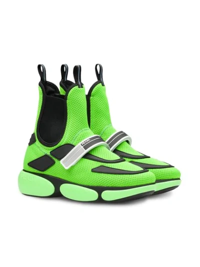 Shop Prada Cloudbust Hi-top Sneakers - Green