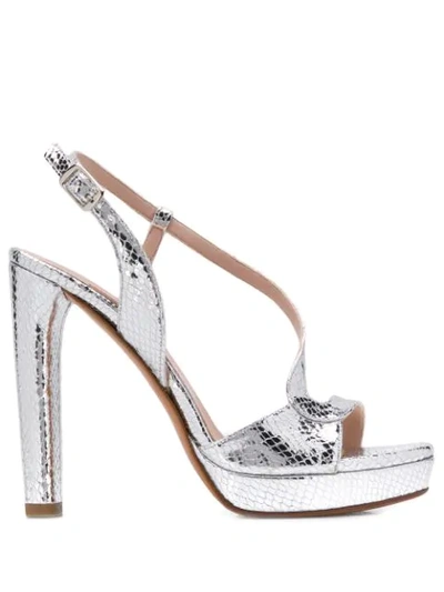 Shop Albano Snakeskin In Silver