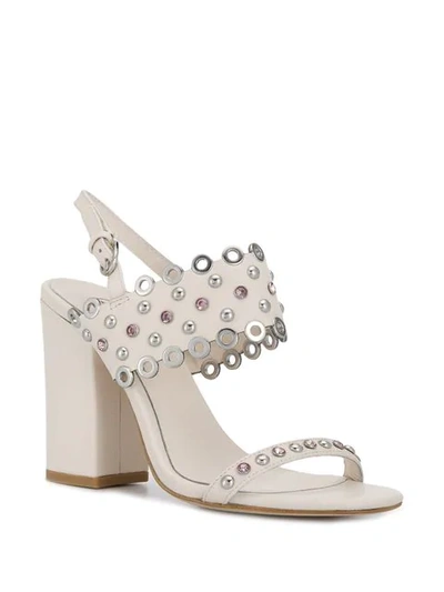 Shop Ash Lucy Studded Sandals In White