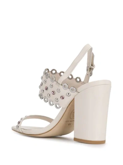 Shop Ash Lucy Studded Sandals In White