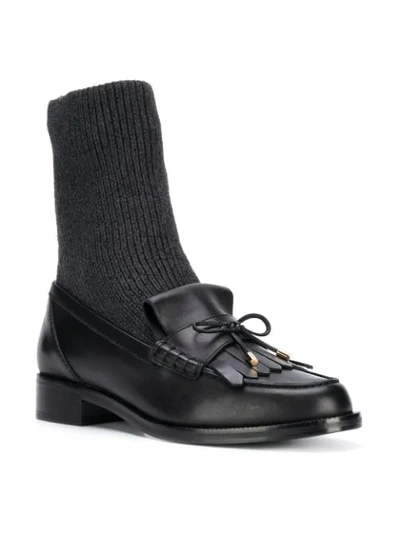 Shop Stella Luna Slip-on Sock-liner Loafers - Black