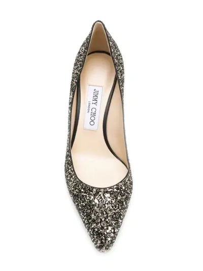 Shop Jimmy Choo Glitter Romy Pumps - Black