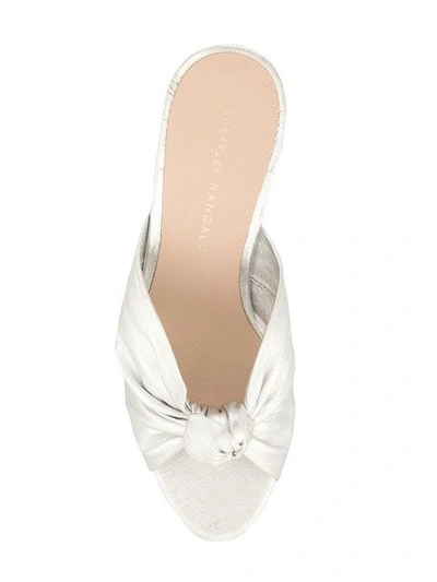 Shop Loeffler Randall Coco Knot-detailed Mules In Silver