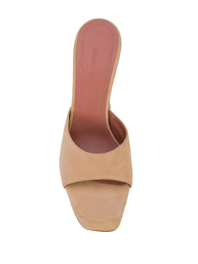 Shop Amina Muaddi Dalida Mules - Brown