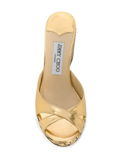 JIMMY CHOO ALMER 80 MULES - 金色