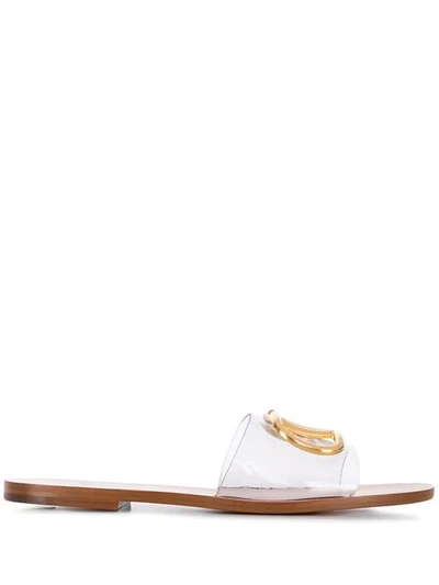 Shop Valentino Vlogo Sandals In Brown