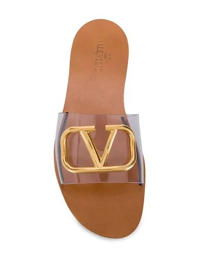 Shop Valentino Vlogo Sandals In Brown
