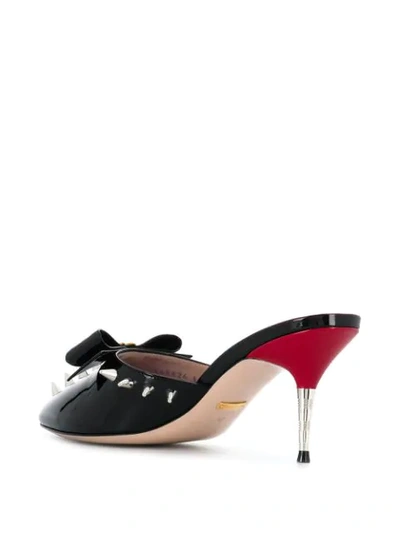 Shop Gucci Mid-heel Patent Leather Mules In Black