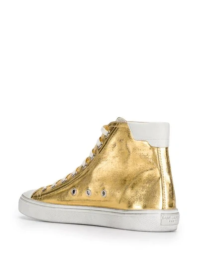 SAINT LAURENT BEDFORD METALLIC SNEAKERS - 金色