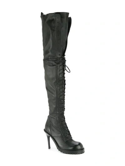 ANN DEMEULEMEESTER OVER-THE-KNEE BOOTS - 黑色
