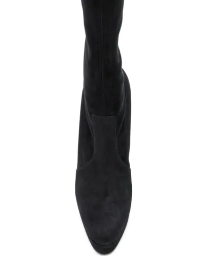 Shop Casadei Over-the-knee Platform Boots In Black