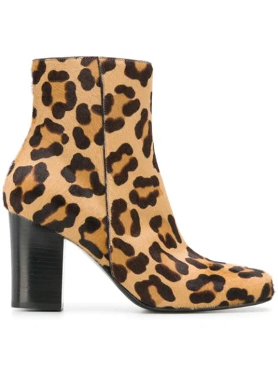 Shop Antonio Barbato Leopard Print Ankle Boots - Neutrals