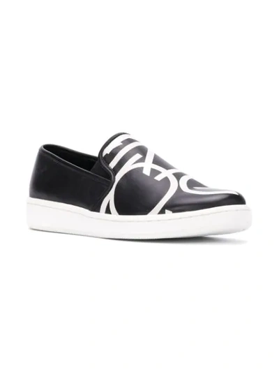 Shop Calvin Klein 205w39nyc Slip-on Sneakers In Black