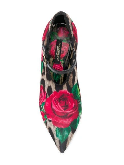 Shop Dolce & Gabbana Mary Jane Printed Pumps In Brown