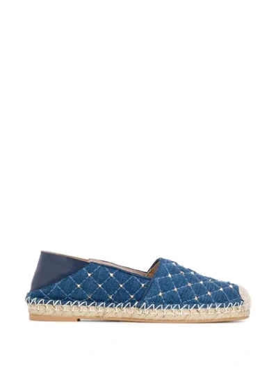 Shop Valentino Garavani Rockstud Spike Espadrilles In Blue