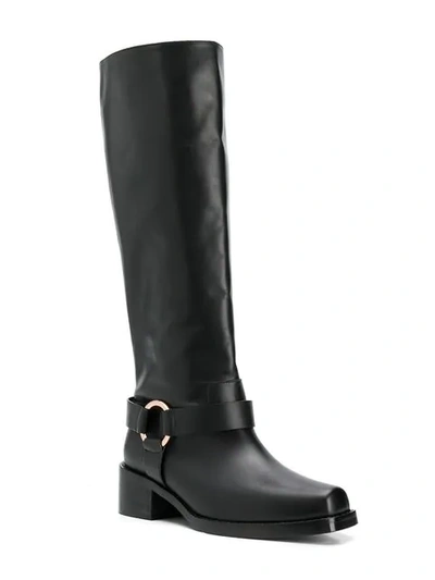 Shop Red Valentino Red(v) Harness Boots In Black