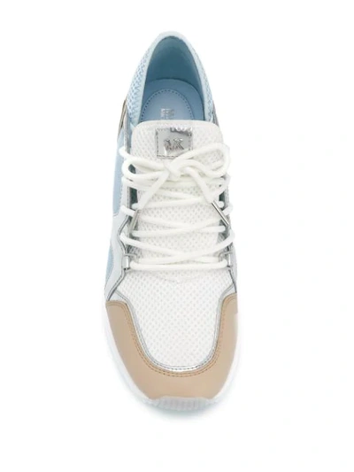 Shop Michael Michael Kors Panelled Wedge Sneakers In Blue