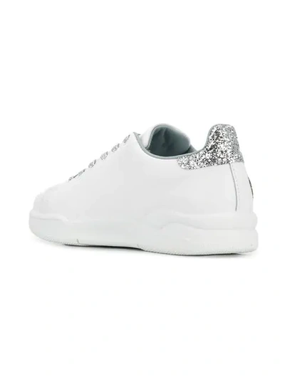 Shop Chiara Ferragni Glitter Heart Sneakers In White