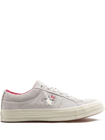 Shop Converse X Hello Kitty One Star Ox Sneakers In Grey