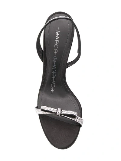 Shop Marco De Vincenzo Bow Embellished Sandals In Black