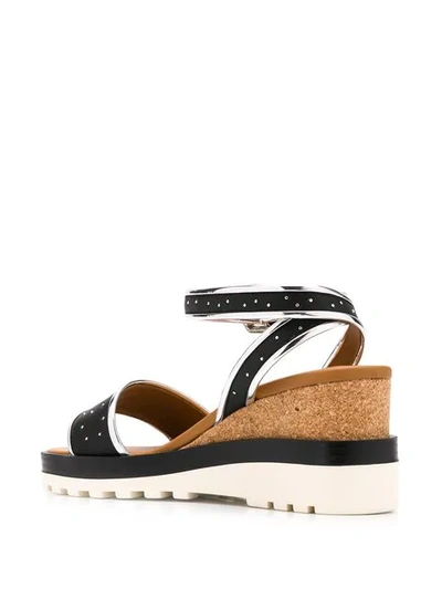 SEE BY CHLOÉ STUDDED WEDGE SANDALS - 黑色