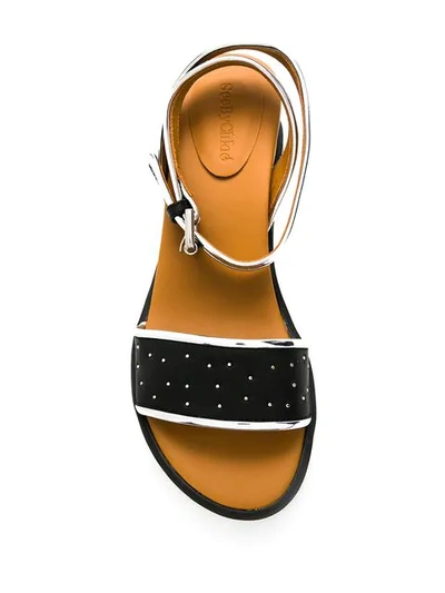 Shop See By Chloé Studded Wedge Sandals In Black