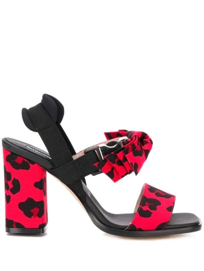 Shop Alberto Gozzi Leopard Print Sandals In Red