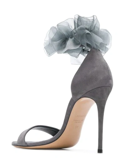 Shop Casadei Ruffle Embellishment Sandals - Grey