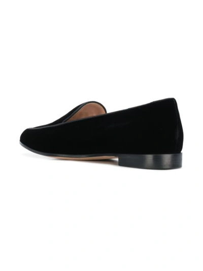Shop Giorgio Armani Classic Velvet Loafers In Black
