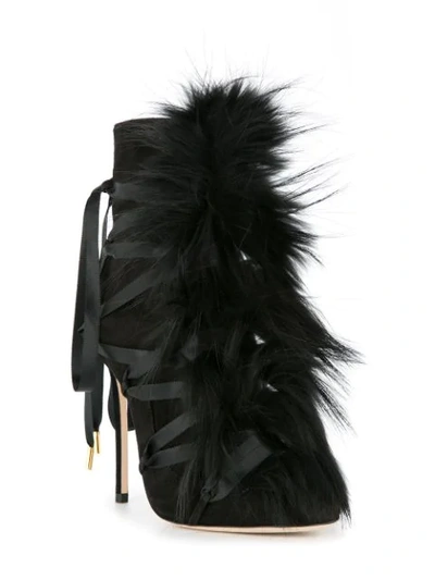 Shop Dsquared2 Faux-fur Embellished Boots In Black