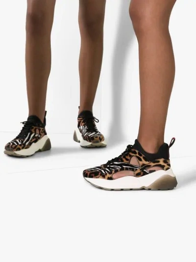 Shop Stella Mccartney Eclypse Animal Print Sneakers In Black