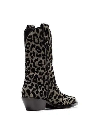 Shop Dolce & Gabbana Texan 40 Leopard Cowboy Boots In Metallic