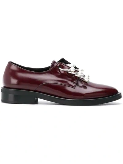 Shop Coliac Anello Embellished Derby Shoes In Red