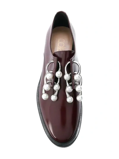 Shop Coliac Anello Embellished Derby Shoes In Red