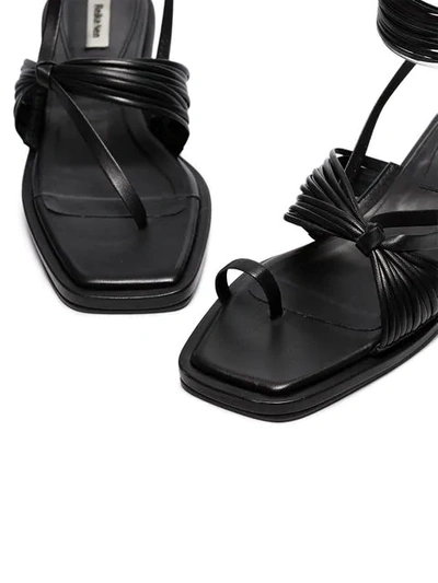 Shop Reike Nen Black 30 Strappy Flat Leather Sandals