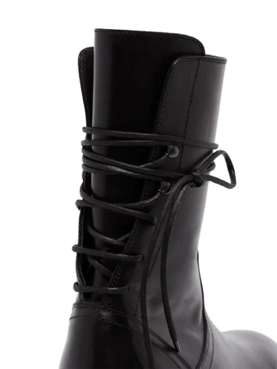 ANN DEMEULEMEESTER LACE-UP ANKLE BOOTS - 黑色