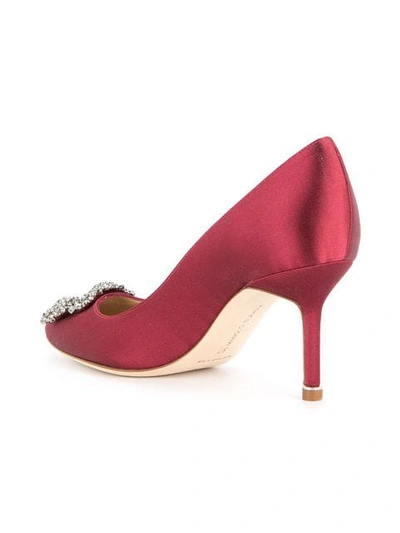 Shop Manolo Blahnik Hangisi 70 Pumps In Red