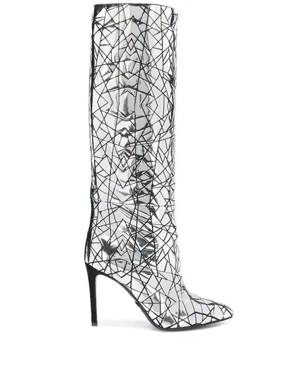 Shop Balmain 'joris' Stiefel In Silver