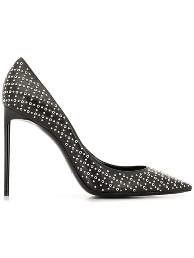 Shop Saint Laurent Zoe Studded Pumps In Black