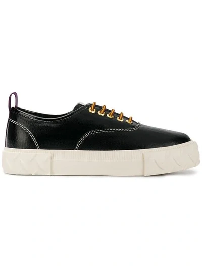 Shop Eytys Flatform Lace-up Sneakers In Black