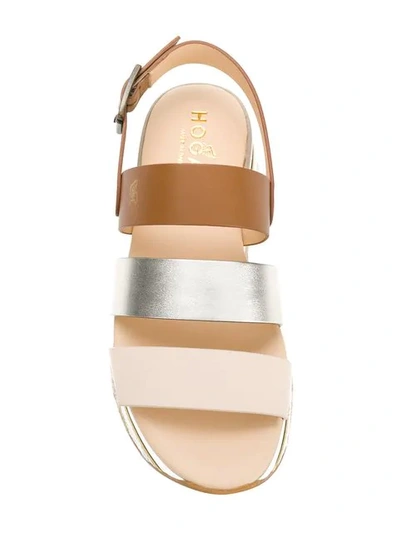 Hogan Panelled Platform Sandals In Brown