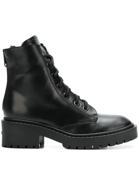 Kenzo Lace-up Ankle Boots In 99 Black 