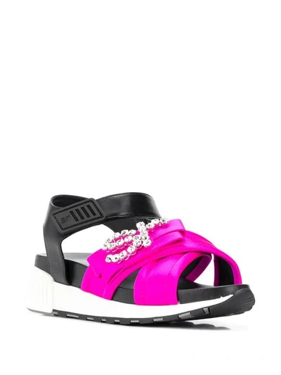 Shop Sergio Rossi Sr Icona Embellished Sandals In Pink