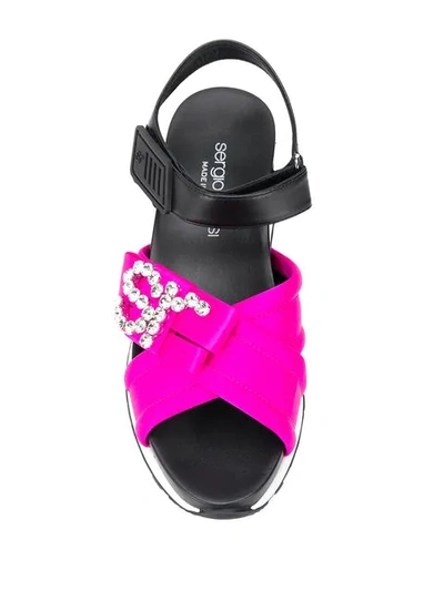 Shop Sergio Rossi Sr Icona Embellished Sandals In Pink