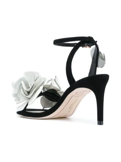 Shop Sophia Webster Flower Appliqué Sandals In Black