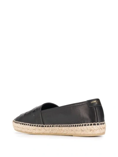 Shop Saint Laurent Star Embossed Espadrilles In 1000 Black