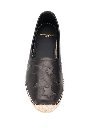 Shop Saint Laurent Star Embossed Espadrilles In 1000 Black